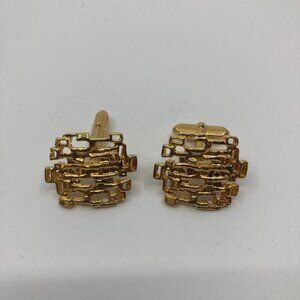 Vtg 1970 new with original box modernist minimalist gold mens cuff links